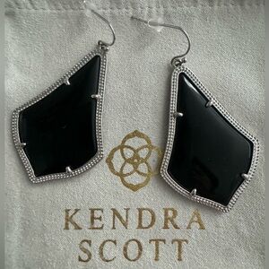 Kendra Scott Alexandra Drop Color Bar Silver and Black Earrings